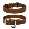 Нашийник для собак з штучної шкіри WAUDOG Eco з QR паспортом, Ш 35 мм, Дл 46-60 см, коричневий - 1