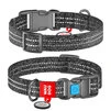 Ошейник для собак из восстановленного хлопка WAUDOG Re-cotton с QR паспортом, светоотражающий, пластиковый фастекс, Ш 25 мм, Дл 35-58 см, серый - 1