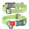 Ошейник для собак из восстановленного хлопка WAUDOG Re-cotton с QR паспортом, светоотражающий, пластиковый фастекс, Ш 25 мм, Дл 31-49 см, салатовый - 1