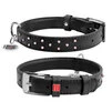 Нашийник для собак шкіряний WAUDOG Glamour з QR паспортом, з клейовими стразами, Ш 25 мм, Дл 38-49 см, чорний - 1