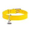 Нашийник для собак шкіряний WAUDOG Glamour з QR паспортом, без прикрас, Ш 25 мм, Дл 38-49 см, жовтий - 2