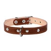Ошейник "CoLLaR" двойной с украшениями (ширина 14мм, длина 27-35см), коричневый - 3