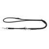 Поводок-перестежка для собак шкіряний WAUDOG Soft, круглий, Д 10 мм, Дл 183 см, чорний - 2