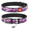 Нашийник WAUDOG Design з малюнком "Рожевий камо", преміум шкіра, металевий пряжка (ширина 15 мм, довжина 27-36 см), чорний - 1