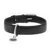 Ошейник для собак кожаный WAUDOG Glamour с QR паспортом, без украшений, Ш 35 мм, Дл 46-60 см, черный - 2