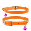 Ошейник для котов кожаный WAUDOG Glamour с QR паспортом, без украшений, Ш 9 мм, Дл 17-20 см, оранжевый - 1