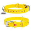 Нашийник для собак шкіряний WAUDOG Glamour з QR паспортом, з клейовими стразами, Ш 12 мм, Дл 21-29 см, жовтий - 1