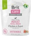 Сухой корм для взрослых собак маленьких пород  до 10 кг. Brit Care Dog Sustainable Adult Small Breed курица с насекомыми 1кг. - 1