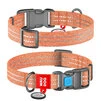 Нашийник для собак з відновленого бавовни WAUDOG Re-cotton з QR паспортом, світловідбиваючий, пластиковий фастекс, Ш 25 мм, Дл 31-49 см, оранжевий - 1