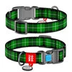 Ошейник для собак нейлоновый WAUDOG Nylon c QR паспортом, рисунок "Шотландка зеленая", пластиковый фастекс, Ш 20 мм, Дл 24-40 см - 1
