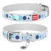 Нашийник WAUDOG Design з малюнком "Морський", преміум шкіра, металевий пряжка (ширина 35 мм, довжина 46-60 см), білий - 1