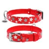 Нашийник для собак шкіряний WAUDOG Glamour з QR паспортом, візерунок "Зірочка", що світиться/світловідбиваючий, Ш 20 мм, Дл 30-39 см, червоний - 1