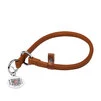 Нашийник-удавка ривковий для собак шкіряний WAUDOG Soft з QR паспортом, круглий, Д 13 мм, Дл 60 см, коричневий - 1
