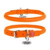 Нашийник для собак шкіряний WAUDOG Glamour з QR паспортом, круглий, Д 13 мм, Дл 53-63 см, оранжевий - 1