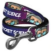 Повідок для собак нейлоновий WAUDOG Nylon малюнок "Космос. Ракетобудування", M, Ш 20 мм, Дл 122 см - 1