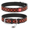 Нашийник WAUDOG Design з малюнком "Шотландка", преміум шкіра, металевий пряжка (ширина 15 мм, довжина 27-36 см), чорний - 1