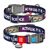 Нашийник для собак нейлоновий WAUDOG Nylon з QR-паспортом, малюнок "Космос. Ракетобудування", пластиковий фастекс, S, Ш 15 мм, Дл 23-35 см - 1