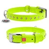 Ошейник для собак кожаный WAUDOG Glamour с QR паспортом, с клеевыми стразами, Ш 15 мм, Дл 27-36 см, салатовый - 1