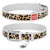 Нашийник WAUDOG Design з малюнком "Леопард", преміум шкіра, металевий пряжка (ширина 12 мм, довжина 19-25 см), білий - 1