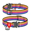 Ошейник для собак нейлоновый WAUDOG Nylon c QR паспортом, рисунок "Линия 1", металлическая пряжка-фастекс, Ш 20 мм, Дл 24-40 см - 1