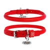 Ошейник для собак кожаный WAUDOG Glamour с QR паспортом, круглый, Д 10 мм, Дл 33-41 см, красный - 1