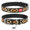 Ошейник WAUDOG Design с рисунком "Змея", премиум кожа, металлическая пряжка (ширина 20 мм, длина 30-39 см), черный - 1