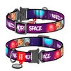Нашийник для собак нейлоновий WAUDOG Nylon з QR-паспортом, малюнок "Більше космосу", металевий пряжка-фастекс, M, Ш 20 мм, Дл 24-40 см - 1