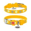 Нашийник для собак шкіряний WAUDOG Glamour з QR паспортом, візерунок "Зірочка", що світиться/світловідбиваючий, Ш 15 мм, Дл 27-36 см, жовтий - 1