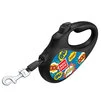 Поводок-рулетка для собак WAUDOG R-leash, малий, до 25 кг, 5 м, світловідбиваюча стрічка, чорний - 2