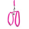 Шлея с поводком для собак кожаная WAUDOG Glamour c QR паспортом, Ш 9 мм, А 20-30 см, В 30-40 см, розовый - 2