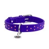 Нашийник для собак шкіряний WAUDOG Glamour з QR паспортом, з клейовими стразами, Ш 25 мм, Дл 38-49 см, фіолетовий - 2