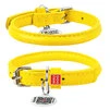 Нашийник для собак шкіряний WAUDOG Glamour з QR паспортом, круглий, Д 8 мм, Дл 20-25 см, жовтий - 1