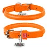 Ошейник для собак кожаный WAUDOG Glamour с QR паспортом, круглый, Д 6 мм, Дл 17-20 см, оранжевый - 1