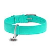 Ошейник для собак кожаный WAUDOG Glamour с QR паспортом, без украшений, Ш 35 мм, Дл 46-60 см, ментоловый - 2