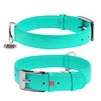 Ошейник для собак кожаный WAUDOG Glamour с QR паспортом, без украшений, Ш 35 мм, Дл 46-60 см, ментоловый - 1