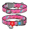 Нашийник для собак нейлоновий WAUDOG Nylon з QR паспортом, малюнок "Єдинороги", пластиковий фастекс, Ш 15 мм, Дл 23-35 см - 1