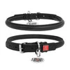 Ошейник для собак кожаный WAUDOG Glamour с QR паспортом, круглый, Д 13 мм, Дл 45-53 см, черный - 1