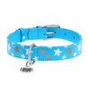 Ошейник для собак кожаный WAUDOG Glamour с QR паспортом, узор "Звёздочка", светящийся/светоотражающий, Ш 20 мм, Дл 30-39 см, голубой - 2