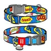 Ошейник для собак нейлоновый WAUDOG Nylon c QR паспортом, рисунок "ВАУ", пластиковый фастекс, Ш 25 мм, Дл 31-49 см - 1