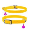 Нашийник для котів шкіряний WAUDOG Glamour з QR паспортом, без прикрас, Ш 9 мм, Дл 17-20 см, жовтий - 1