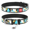 Ошейник WAUDOG Design с рисунком "Абстракция", премиум кожа, металлическая пряжка (ширина 12 мм, длина 19-25 см), черный - 1