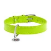 Нашийник для собак шкіряний WAUDOG Glamour з QR паспортом, без прикрас, Ш 20 мм, Дл 30-39 см, салатовий - 2