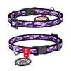 Ошейник для собак нейлоновый WAUDOG Nylon c QR паспортом, рисунок "Фиолетовый камо", пластиковый фастекс, Ш 10 мм, Дл 20-30 см - 1