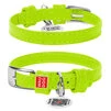 Нашийник для собак шкіряний WAUDOG Glamour з QR паспортом, без прикрас, Ш 9 мм, Дл 19-25 см, салатовий - 1