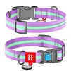 Нашийник для собак нейлоновий WAUDOG Nylon з QR паспортом, що світиться/світловідбиваючий, пластиковий фастекс, Ш 15 мм, Дл 23-35 см, фіолетовий - 1