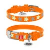 Ошейник для собак кожаный WAUDOG Glamour с QR паспортом, узор "Звёздочка", светящийся/светоотражающий, Ш 12 мм, Дл 19-25 см, оранжевый - 1