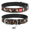 Нашийник WAUDOG Design з малюнком "Черепи", преміум шкіра, металевий пряжка (ширина 25 мм, довжина 38-49 см), чорний - 1
