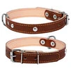 Ошейник "CoLLaR" двойной с украшениями (ширина 14мм, длина 27-35см), коричневый - 1