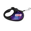 Повідок-рулетка для собак WAUDOG R-leash, малюнок "NASA21", XS, до 12 кг, 3 м, світловідбиваюча стрічка, чорний - 1