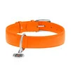 Нашийник для собак шкіряний WAUDOG Glamour з QR паспортом, без прикрас, Ш 35 мм, Дл 46-60 см, оранжевий - 2